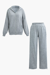 Ensemble sweat à capuche zippé et pantalon de survêtement à cordon de serrage